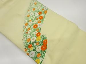 曲線に花々模様織出し名古屋帯